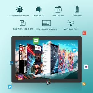 แท็บเล็ตพีซีขนาด10.1นิ้ว8กิกะไบต์แรม1TB จัดเก็บข้อมูลแอนดรอยด์15แปดคอร์ Wi-Fi หน้าจอ capacitive ความบันเทิง - Product Image 2