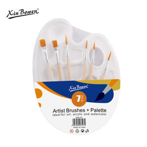 Bowen พู่กันจีน8สไตล์6ชิ้นชุดแปรงทาสีศิลปะระบายสีน้ำมันและอะคริลิคทำจากไนลอนขนแปรง - Product Image 5