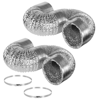 Tuyau d'aération flexible en aluminium de 5 pouces, double couche isolée, écologique, argenté, pour serre de culture, sèche-linge, ventilateur extracteur