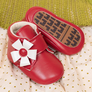 Stivaletti in pelle floreale per bambini con cinturino antiscivolo Sole stivaletti caldi per neonati - Product Image 2