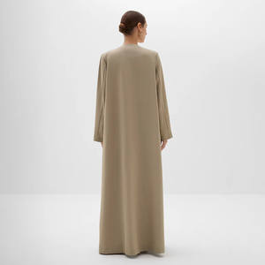 Vente flash Abaya modeste du Moyen-Orient Dubaï Cardigan islamique musulman Deux pièces Robes musulmanes ouvertes pour femmes - Product Image 2