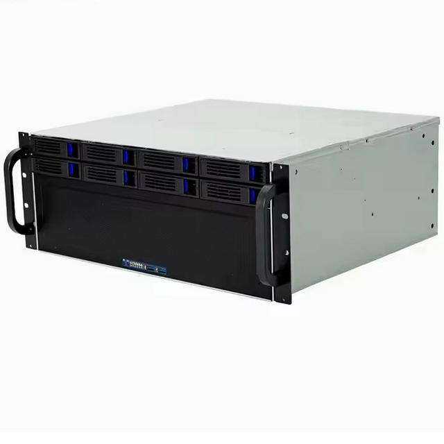 4U Server Rack Case 8 Hotswappable Hard Drive Bays 400mm Depth Supports Max EATX Motherboard ATX Form Factor Includes Fan Stock