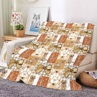 Couverture en flanelle imprimée avec un adorable motif de chien, couverture en polaire douce et confortable pour canapé, lit, décoration de la maison, couvertures personnalisées