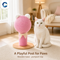 Peach Panda Griffoir vertical pour chat, avec boule de griffage anti-éclats, jouet d'intérieur pour chat