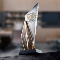 Trophée en cristal K9 personnalisable, sculpture géométrique, artisanat pour carte d'autorisation de haut niveau, récompenses d'honneur, personnel exceptionnel