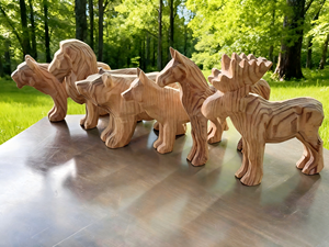 تمثال حيواني منحوت يدويًا من الخشب، تحفة فنية للديكور المنزلي، منحوتة يدوية الصنع - Product Image 6