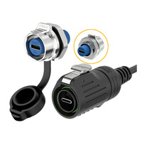 Conector Industrial Tipo-C Macho-Hembra Reforzado LP16 IP67 Anti-UV para Sistemas de Iluminación LED para Exteriores