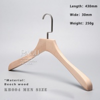 Cintres en bois personnalisés avec logo, robustes, en bois naturel, pour costumes, présentoirs de magasins de mode, OEM, 30 pièces