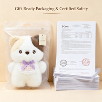 Peluche chat mignon à yeux étoilés de 8 pouces, poupée chaton en peluche douce avec écharpe en dentelle, cadeau câlin pour filles, décoration d'anniversaire pour enfants