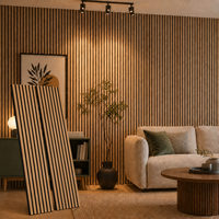Panneau acoustique en bois MDF à lattes, panneau mural absorbant le son, directement de l'usine