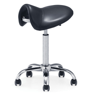 Silla de Peluquería Giratoria con Altura Ajustable, Modelo 9908, de Cuero Negro para Oficina - Product Image 2