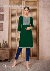 Heavy Rayon Bombay Fabric Designer Ladies Kurtis para ropa habitual del fabricante y proveedor indio - Product Image 6