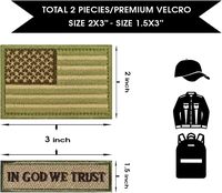 Patchs tactiques écologiques drapeau américain pour chapeaux |   Bande auto-agrippante en coton/polyester brodée