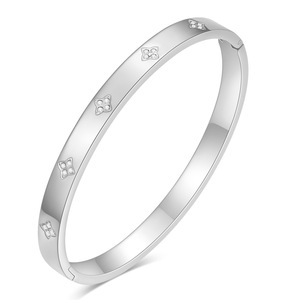 Bracelet en diamant 6 mm, diamants synthétiques de laboratoire taille brillant ronds, ouvrable, en acier inoxydable et titane, unisexe, pour tous les jours - Product Image 2