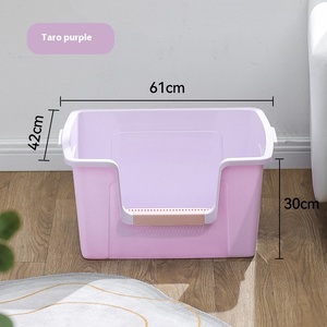 Caja de arena grande para gatitos, tapa de entrada superior resistente, 20L, interior de plástico, recién llegado, bandeja de inodoro cerrada a prueba de derrames para gatos, cuchara - Product Image 5