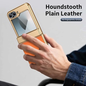 Funda de Teléfono de Cuero PU al por Mayor para Samsung Z Flip 8 3 4 5 6 7 con Protector de Pantalla Frontal, Marco Metálico y Cubierta Rígida Antigolpes - Product Image 5