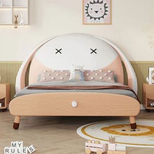 Cama Infantil de Madera con Diseño de Conejo de Orejas Caídas, Moderna, Cómoda, Tamaño Completo, Linda Cama para Niños Pequeños, Adolescentes y Bebés - Product Image 3