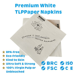 Tùy Chỉnh Dùng Một Lần 2-Ply Trắng In Serviette Mô Giấy Khăn Ăn Mềm Kraft Bữa Ăn Tối Cocktail Đồ Uống Logo Bản Vẽ Màu - Product Image 2