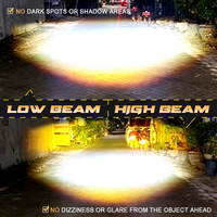 Lampu Sorot LED Motor X2 Plus 90W, Lampu Kabut Tambahan, Logo Kustom, Dua Warna, 9000LM, Universal, High/Low Beam