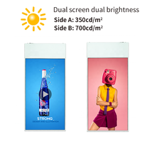 Afficheur publicitaire numérique LCD double face suspendu pour intérieur, écran tactile, compatible SDK, pour ascenseurs, résolution 1080p, kiosque