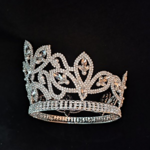 Corona <span class=keywords><strong>da</strong></span> <span class=keywords><strong>Re</strong></span> o Regina Completa e Rotonda, Grande e Alta, con Strass e Perle per Concorsi di Bellezza - Product Image 3