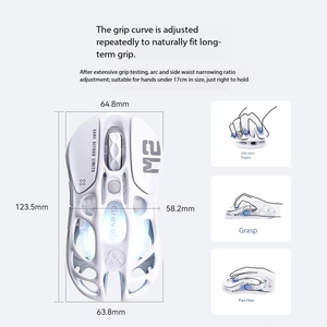 Gravastar M2 Moonlight White Home <b>Mouse</b> Wireless/Wired Gaming <b>Mouse</b> Magnesium Alloy 3395 Chip Long Battery Life - Product Image 2