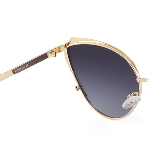 Gafas de sol tipo ojo de gato, montura metálica completa, lentes verdes, protección UV400, protección solar para mujeres adultas - Product Image 5