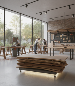 Table de salle à manger en bois de Suar sélectionné à la main, bord naturel, courbes naturelles, texture riche, aspect haut de gamme, style moderne rustique, meubles pour la maison, hôtel - Product Image 2