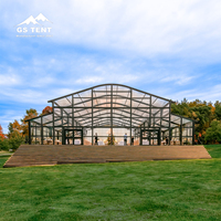 Grande Tente de Réception de Luxe en Aluminium avec Mur en Verre Transparent, Atrium, Orangerie, Salle de Fête, Tentes de Mariage pour 500 Invités