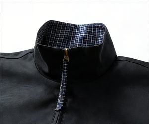 Unisex Blouson Vintage Plaid <b>Herringbone</b> Pattern <b>Jacket</b> Cleanfit American Style Modern Tailored Turn-down Collar Winter Casual - Product Image 3