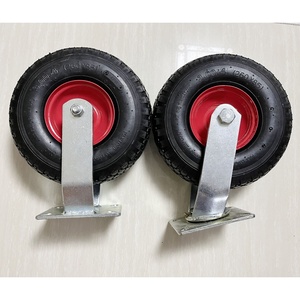 10 Zoll Pneumatisches Lenkrad 10'' Gummi-Lenkrolle 10 Zoll Aufblasbares Industrielles Schwenkbares Gummi-Lenkrad - Product Image 6