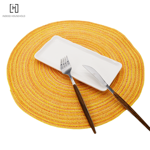 Manteles Individuales tejidos a mano para mesa de comedor, manteles individuales de algodón hechos a mano con aislamiento redondo, venta al por mayor - Product Image 5