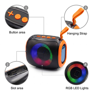 Altavoz Inalámbrico Portátil con Bajos Potentes, Altavoz con Luces LED RGB, Caja de Música Estéreo - Product Image 3