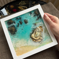 Cadre photo en bois de bureau, style méditerranéen, pour décoration de maison ou café sur le thème nautique et de plage