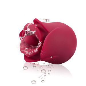 Mini-masseur clitoridien Rose Tulip, puissant vibrateur oral avec stimulateur clitoridien à léchage de langue et pinces à tétons pour femmes - Product Image 3
