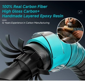 Volante Deportivo de Tres Radios de Fibra de Carbono para Jeep <span class=keywords><strong>Renegade</strong></span> (2015-2023), Estilo Deportivo con Cuero, Venta Directa de Fábrica - Product Image 5