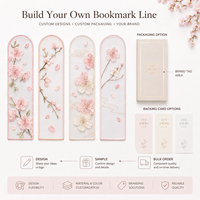 Marcadores de Libros Personalizados de Organza Bordada con Flores de Cerezo, Marcadores de Páginas Transparentes con Diseño Floral para Regalos, Venta al por Menor y Eventos