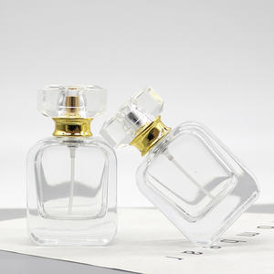 Flacon de parfum en verre transparent blanc carré de 30 ml avec clip, flacon vide pour cosmétiques, ensembles de voyage miniatures, mini-parfums - Product Image 1