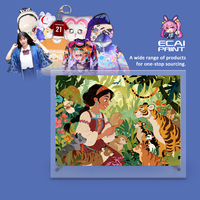 Cadre photo en acrylique transparent Certificat élégant et présentoir de photos Décorations de Noël de dessin animé personnalisées
