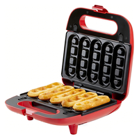 Gaufrier électrique 5-en-1 à 2 tranches avec plaques amovibles, pour la préparation de gaufres de formes personnalisées, mini-beignets, sandwichs et fromages grillés