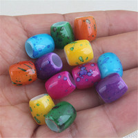 Perles acryliques colorées en forme de cœur à grand trou pour perruques, dreadlocks, tresses, bijoux DIY, coiffes et accessoires pour filles