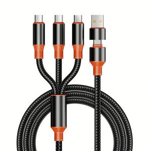 Cable de Carga Rápida Multifunción 3 en 2 Tipo-C a Tipo-C de 1.2m con Conductor de Cobre Puro para Computadora e Impresora, 100W - Product Image 1