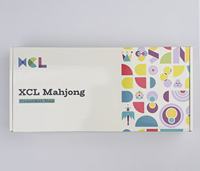 Jeu de Mahjong Américain Pliable Moderne Pastel Adorable avec Tuiles Gravées Motifs Animaux & Floraux pour Jeux en Famille et Cadeaux