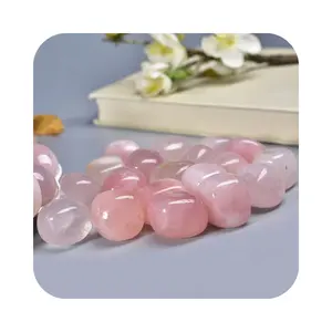 도매 자연 인기 핑크 크리스탈 텀블 로즈 석영 영기 치유 돌 공예 광택 보석 정원 장식