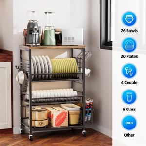 Nouvelle étagère de <span class=keywords><strong>cuisine</strong></span>, support pour micro-ondes et étagères de rangement, station à café, organisateur, égouttoir pour bols et assiettes, organisateur de rangement - Product Image 3