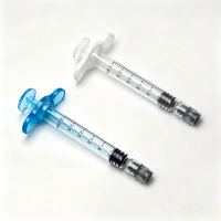 Seringue en verre Luer Lock de 3 ml de qualité supérieure, distributeur de liquide cosmétique avec bouchon en caoutchouc à double joint et tige de couleur personnalisable