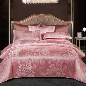Jacquard in SATIN LỤA bộ đồ giường 4pcs phù hợp với bedsheet bộ đồ giường đặt Polyester Duvet cover - Product Image 3