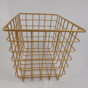 Cina fornitura di fabbrica quadrato in filo di metallo cesto di frutta con manici <span class=keywords><strong>da</strong></span> <span class=keywords><strong>scrivania</strong></span> Organizer vari contenitore contenitore per la casa cestino - Product Image 6