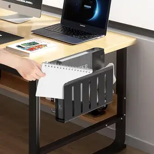 Penyimpanan sisi meja, di bawah penyimpanan meja dengan pemegang pena magnetik tanpa bor penyimpanan meja gantung