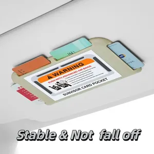 Car Sun Visor ABS Card Holder &amp; Organizer with Easy Installation <strong>Dash</strong> <strong>Board</strong> Adhesive <strong>Mount</strong> Auto Interior Storage - Product Image 5